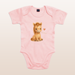 Babybody „Herzpferdchen“ aus 100% Bio-Baumwolle, personalisierbar