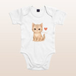 Babybody „Herzkätzchen“ aus 100% Biobaumwolle, personalisierbar