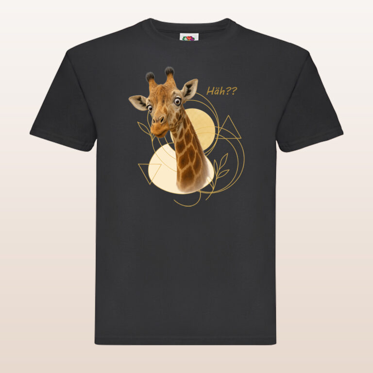 T-Shirt Giraffe „Häh?“, unisex, verschiedene Farben