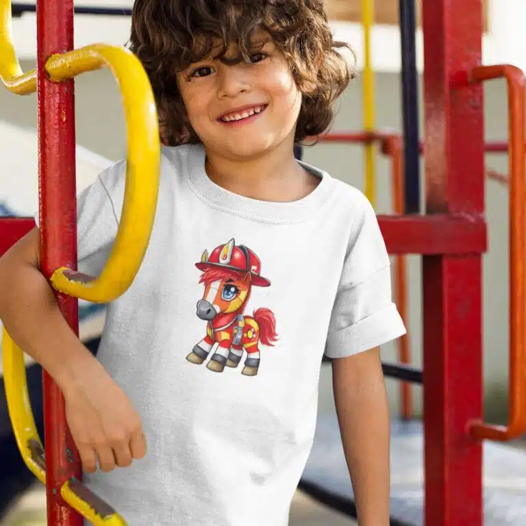 Niedliche T-Shirts “Kleiner Feuerwehrmann”, verschiedene Motive