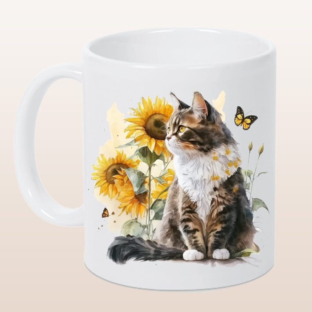 Keramikbecher „Bezaubernde Katzen“, verschiedene Motive