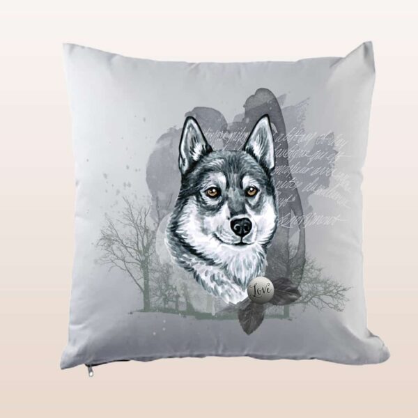 Kissenhülle, ca 40x40 cm, "Husky", verschiedene Farben