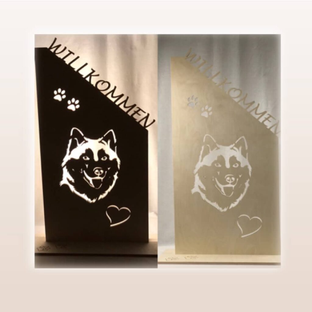 Standschild, ca 80 cm, „Husky“ oder individuell gestaltet, Aurum LED