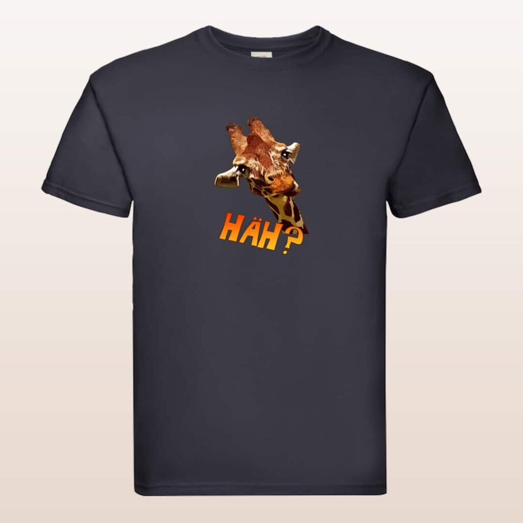 T-Shirt Giraffe „Häh?“, unisex, verschiedene Farben