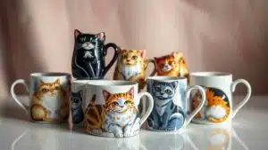 charming cat ceramic mugs