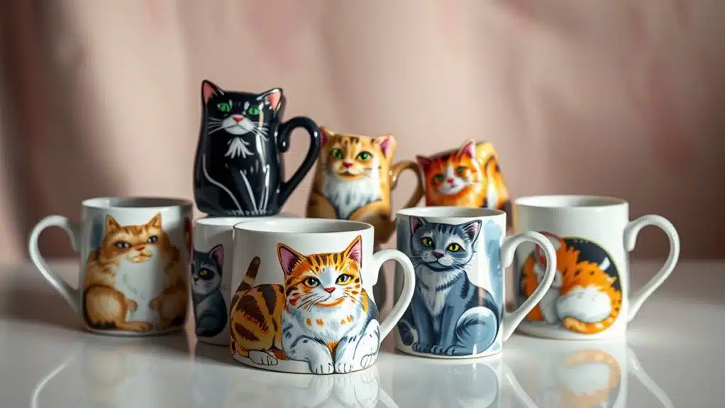 charming cat ceramic mugs