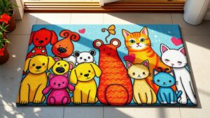 colorful animal themed doormat