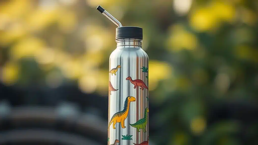 customizable dinosaur straw bottle