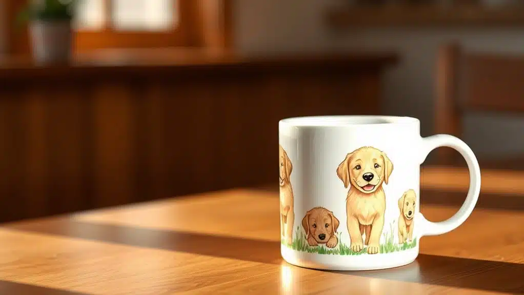 cute golden retriever mug