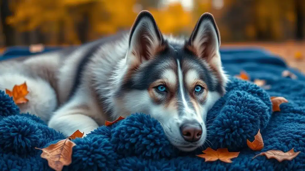 husky dog bowl mat