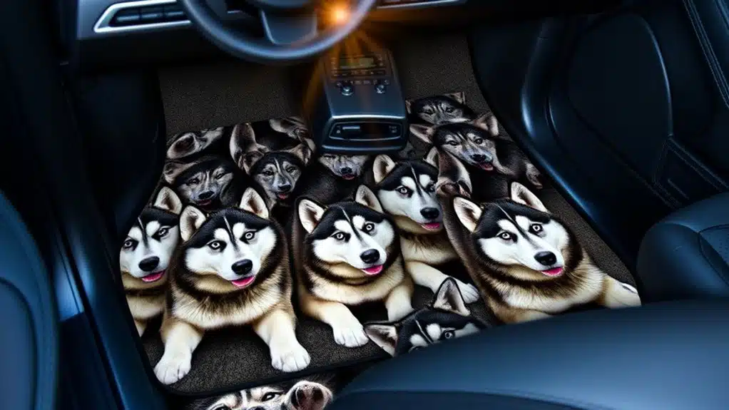 husky themed front area mats