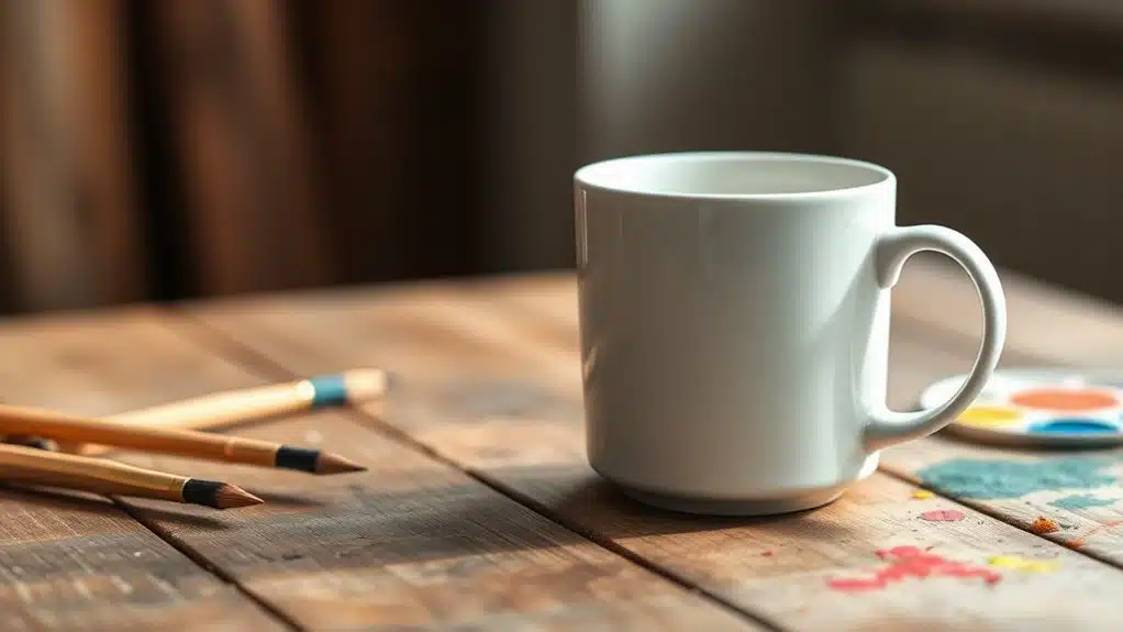 white ceramic mug design