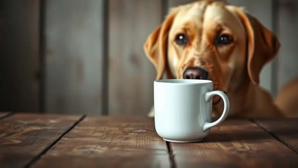 white ceramic mug labrador