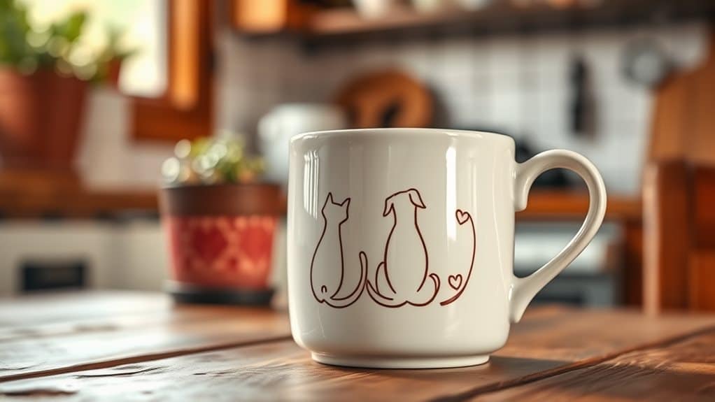 white ceramic mug love