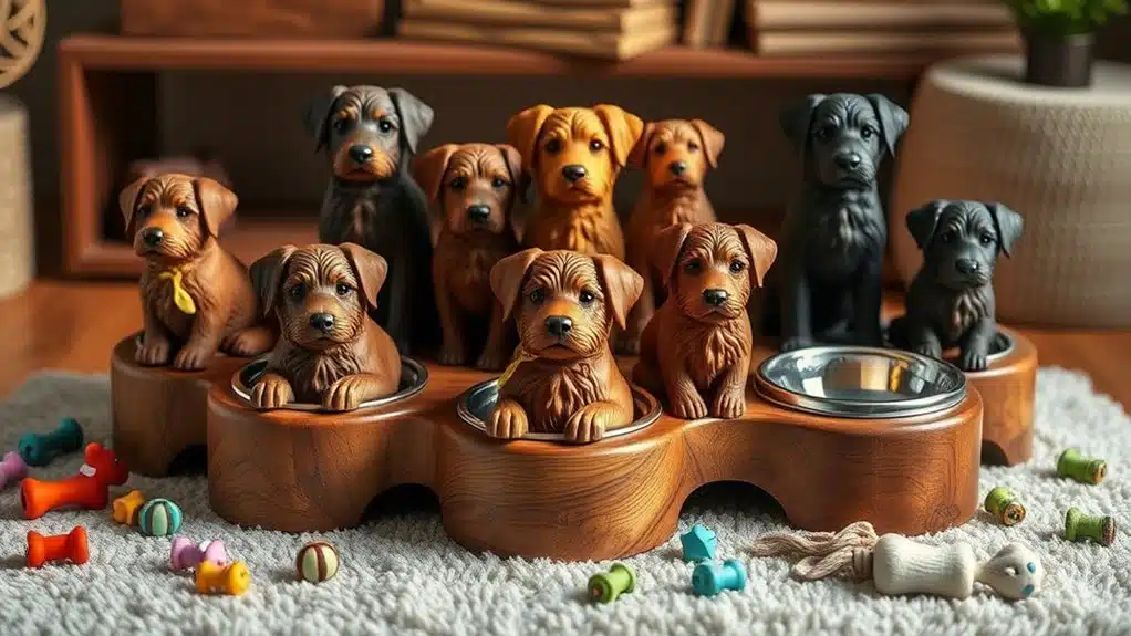 wooden dog bowl stand