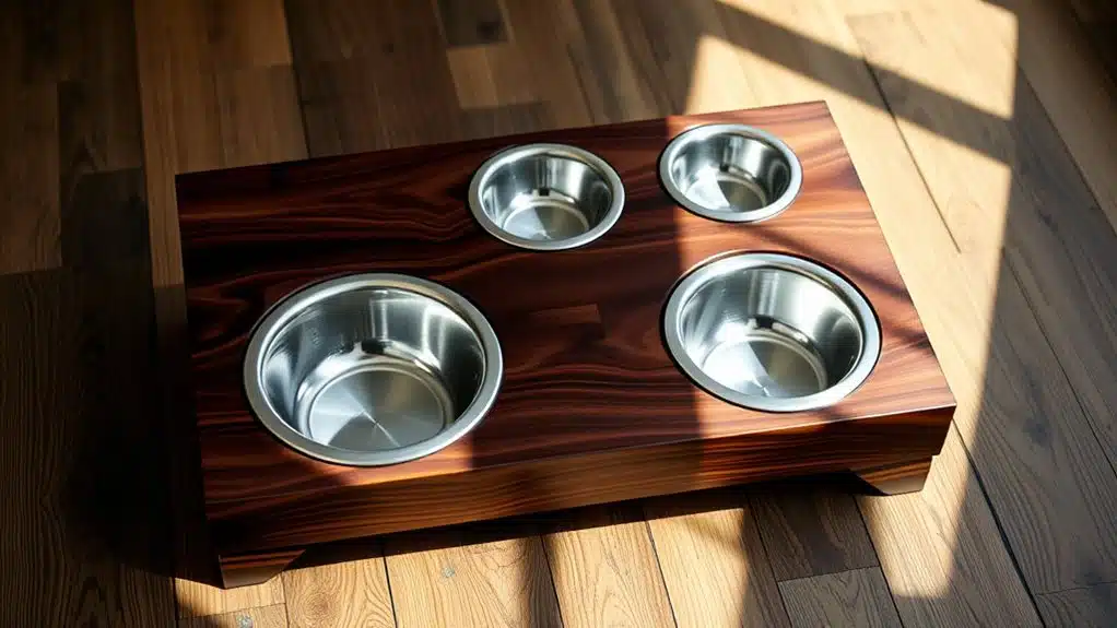 wooden dog bowl stand