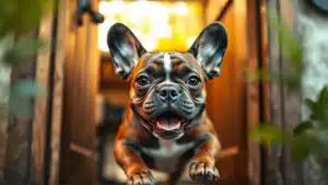 wooden doorstop french bulldog