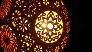 wooden lamp with designs