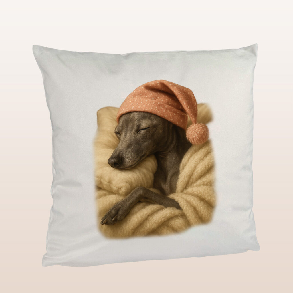 Flauschiges Kuschelkissen mit süßem Hundemotiv – 40×40 cm, inkl. Füllung