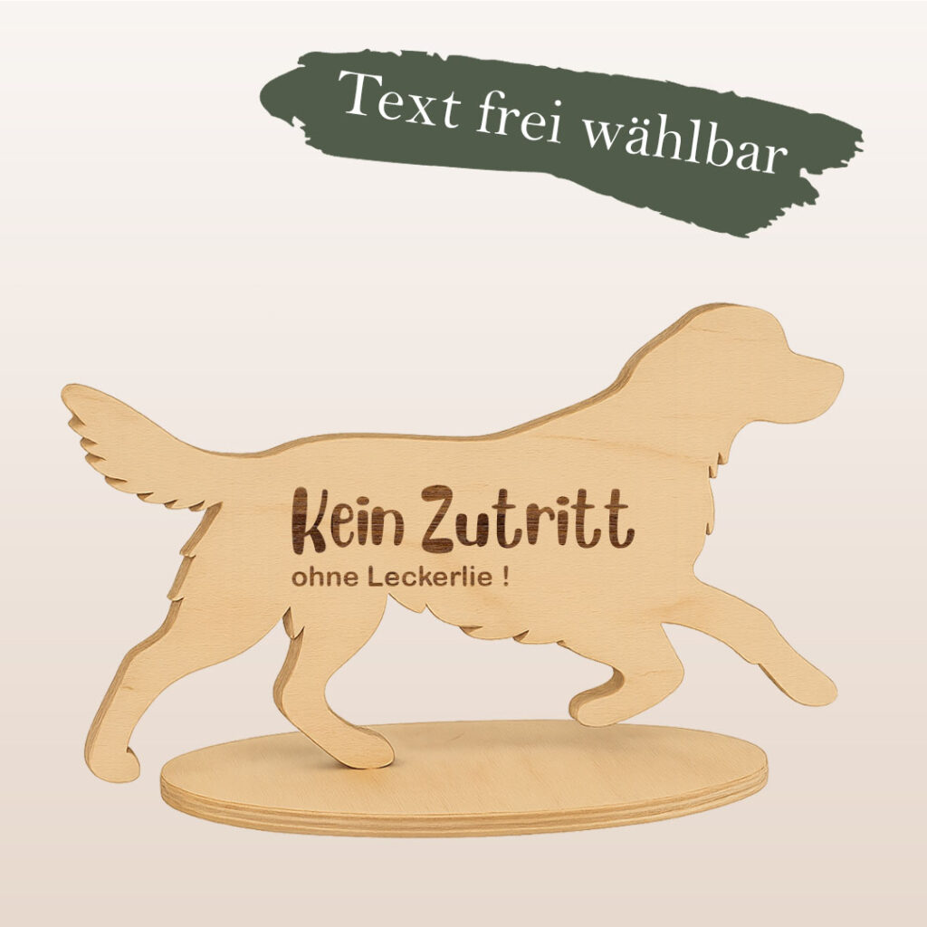 Türsteher aus Holz „Münsterländer“ mit Wunschgravur
