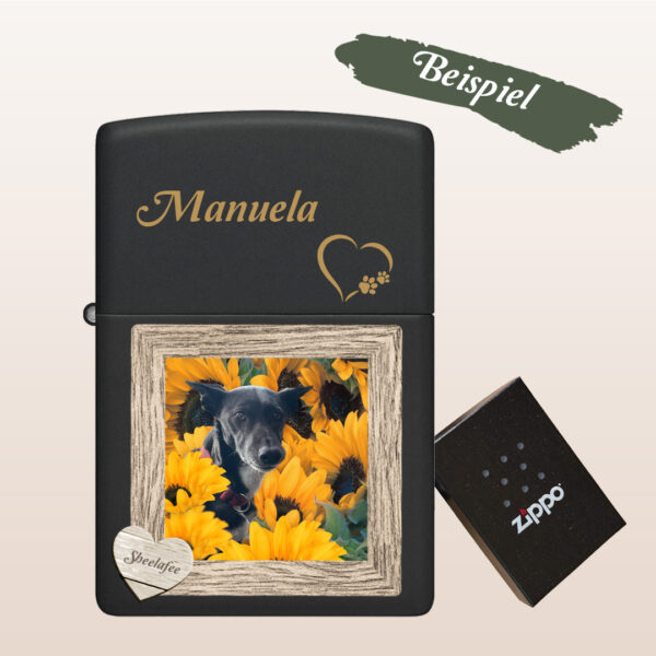 Zippo®Feuerzeug Black matte mit eigenem Foto und Namen – Bild 2