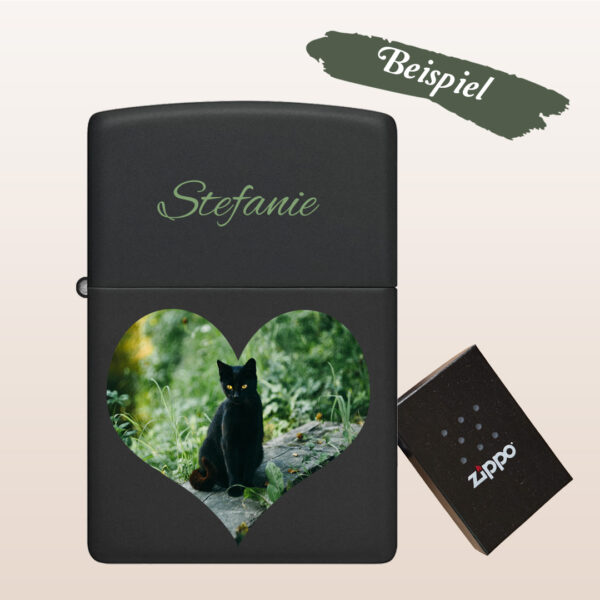 Zippo®Feuerzeug Black matte mit eigenem Foto und Namen – Bild 3