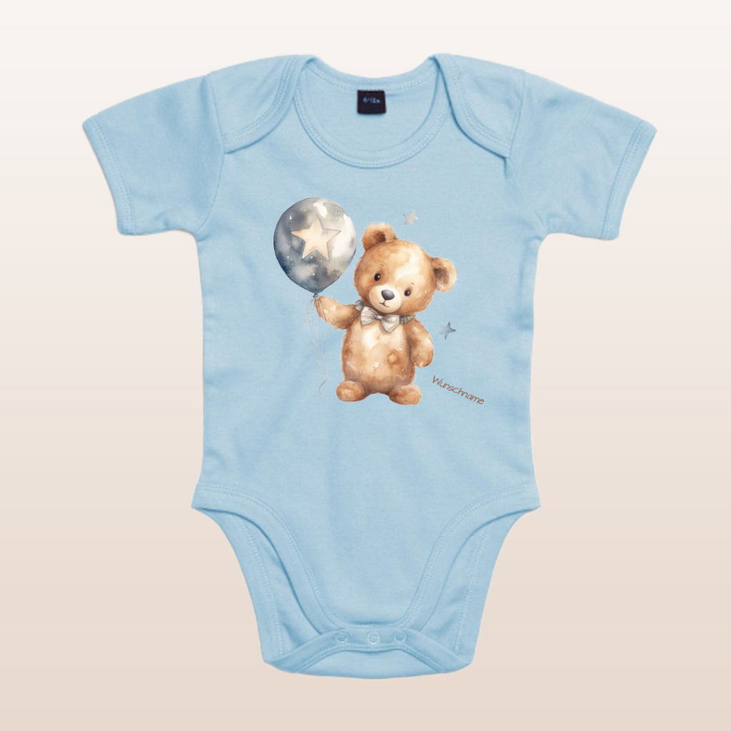 Babybody aus 100% Biobaumwolle mit niedlichem Teddybär