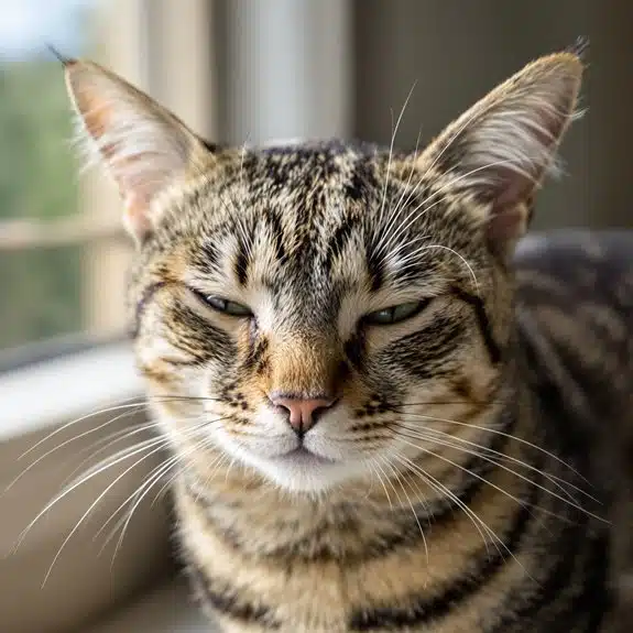 vertrauensvolles langsames Blinzeln einer Katze